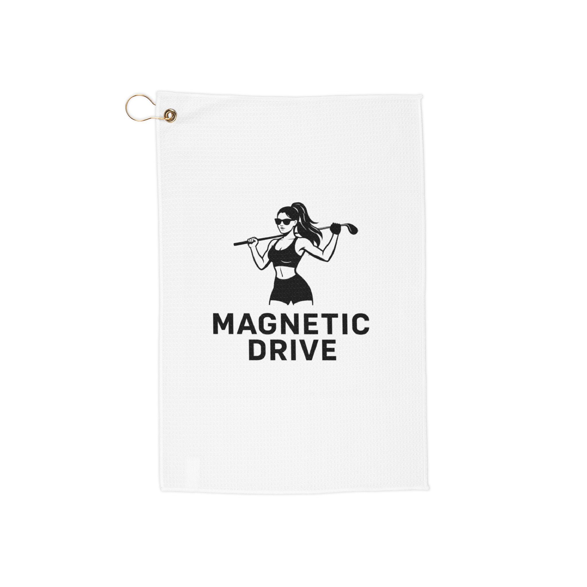 Magnetic Drive White Golf Girl Towel | Golf Aaccessory