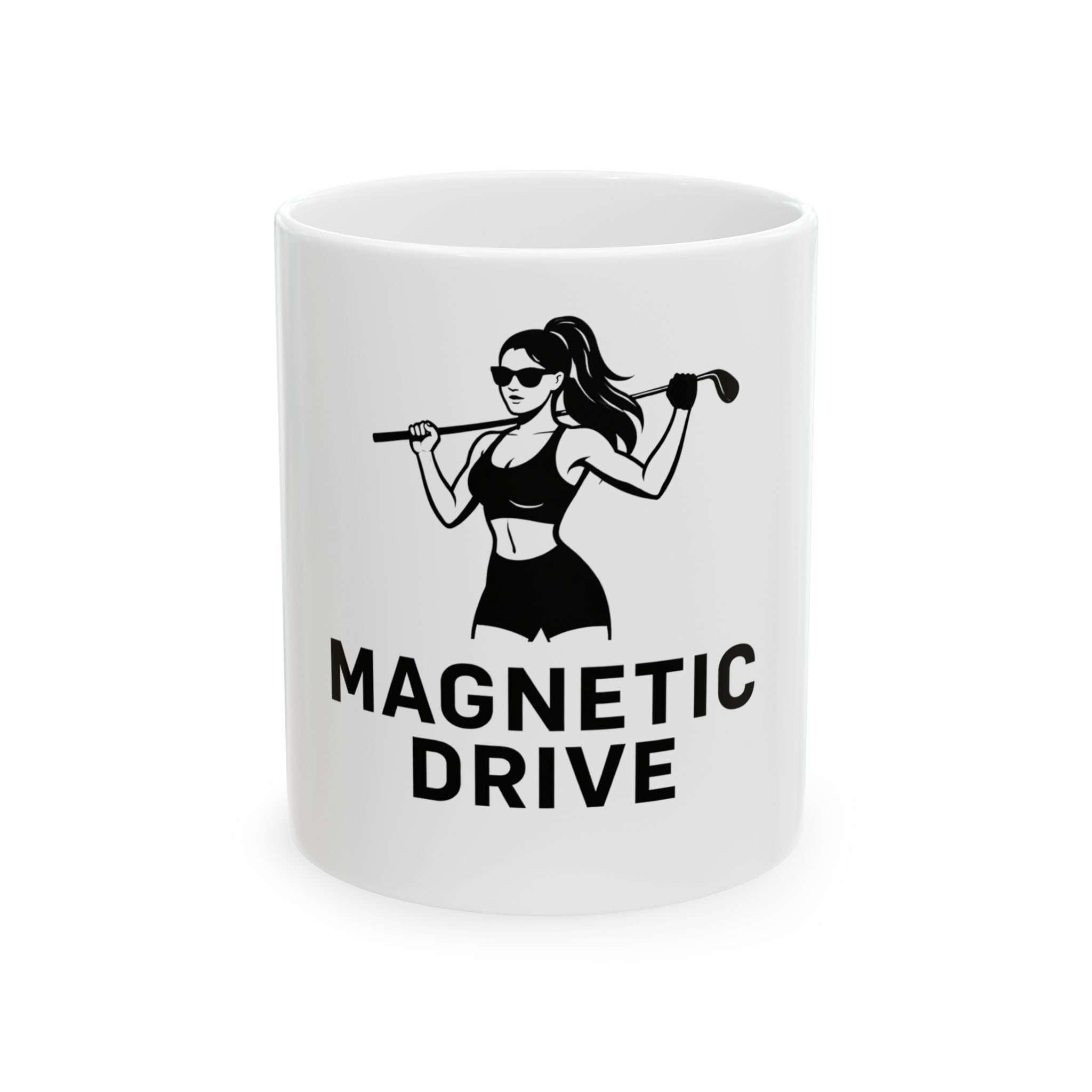 Magnetic Drive Golf Girl Mug | Ceramic coffee cup White
