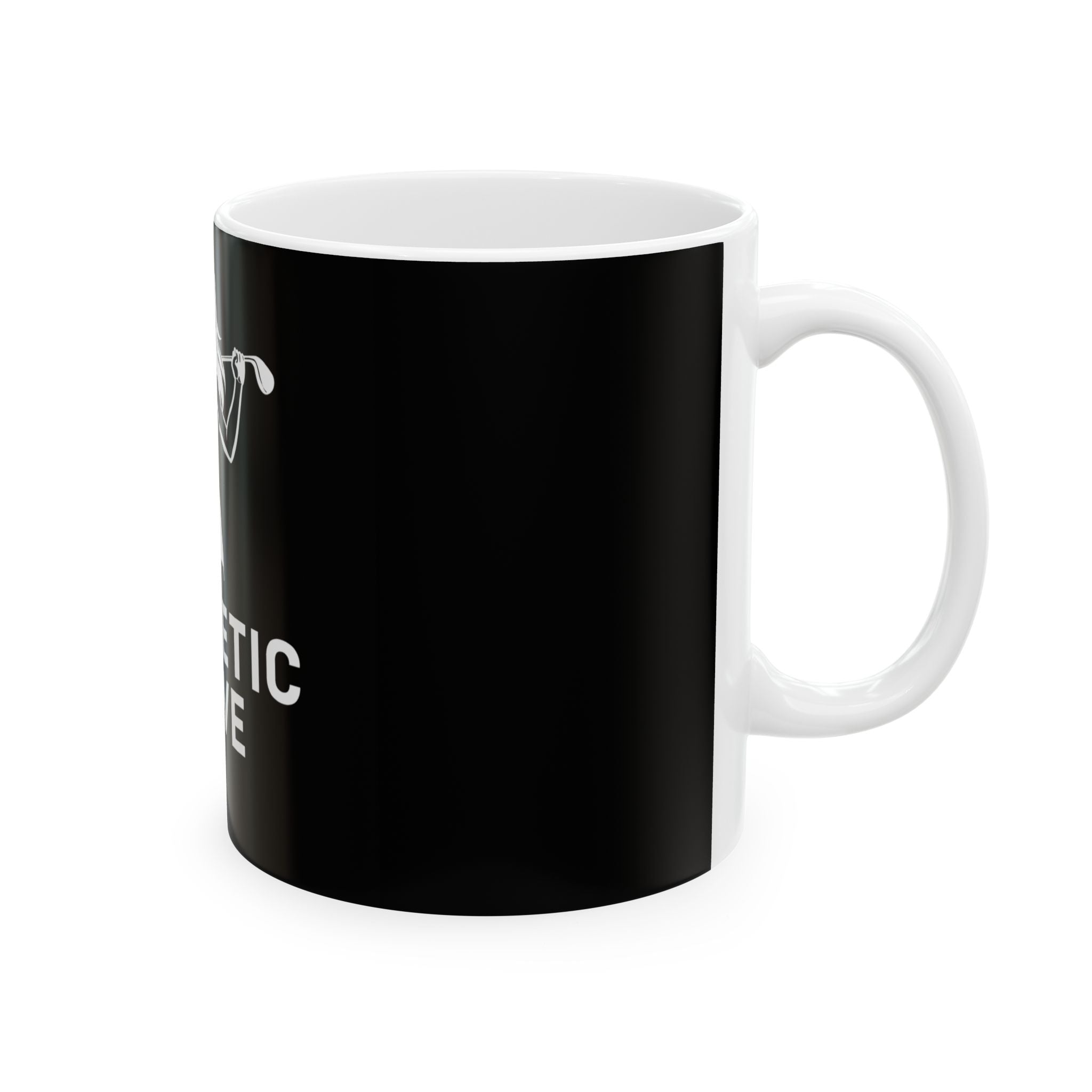 Magnetic Drive Golf Girl Mug | Ceramic Coffee Cup Black