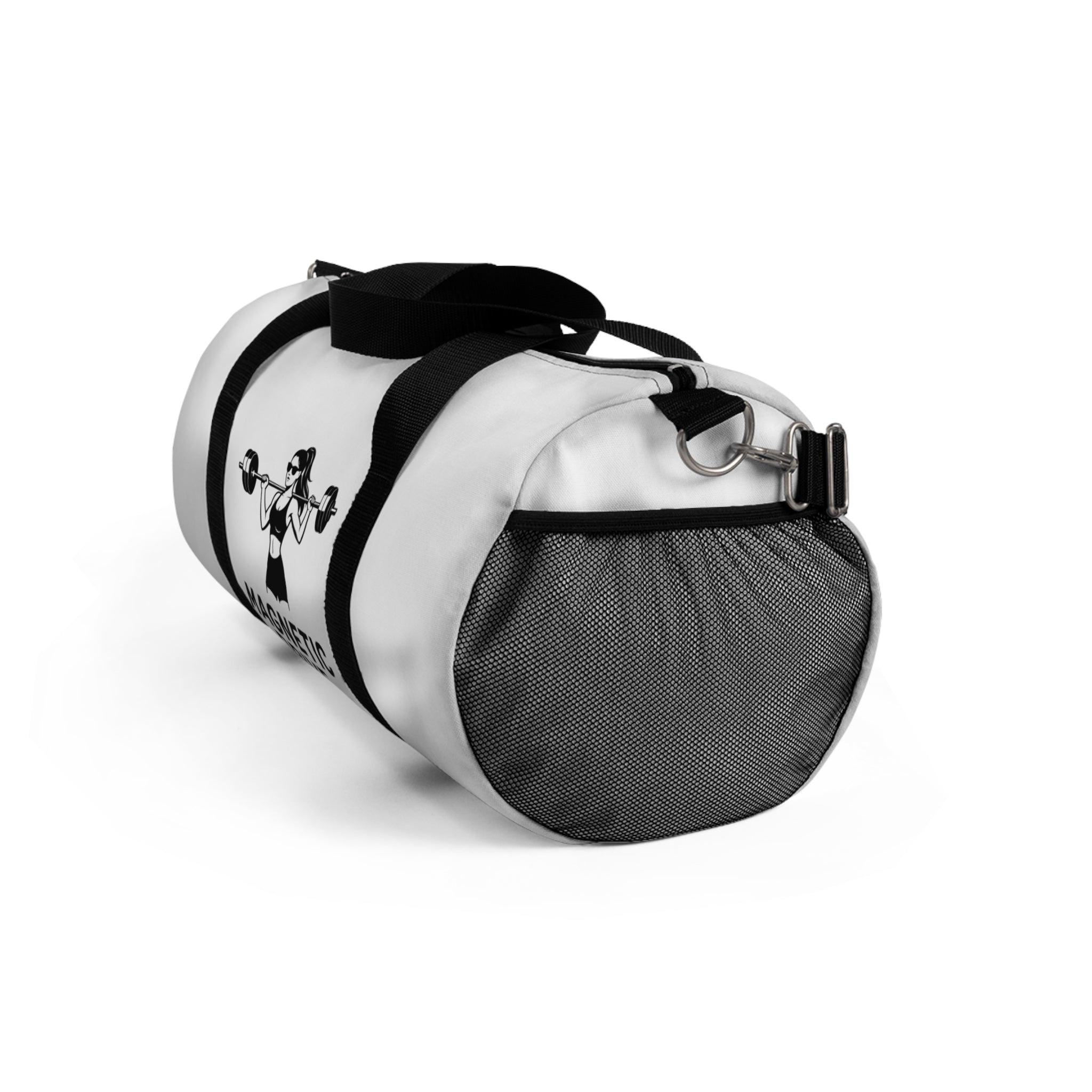 Personalized White Duffel Bag - Customizable Travel Gym Weekender
